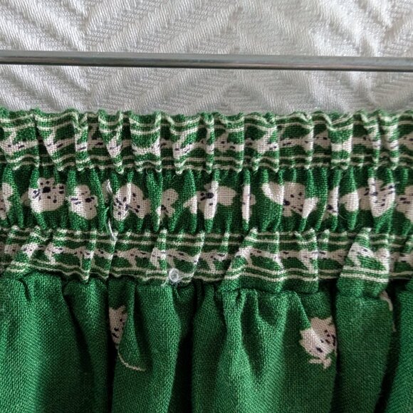 Max Studio London Linen Blend Green Floral Midi Skirt Size Small Pockets Summer - Picture 9 of 14